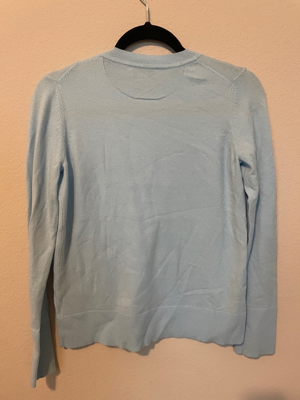 Light Blue Crewneck Sweater - Women's Classic Pullover - Picture 9 of 9